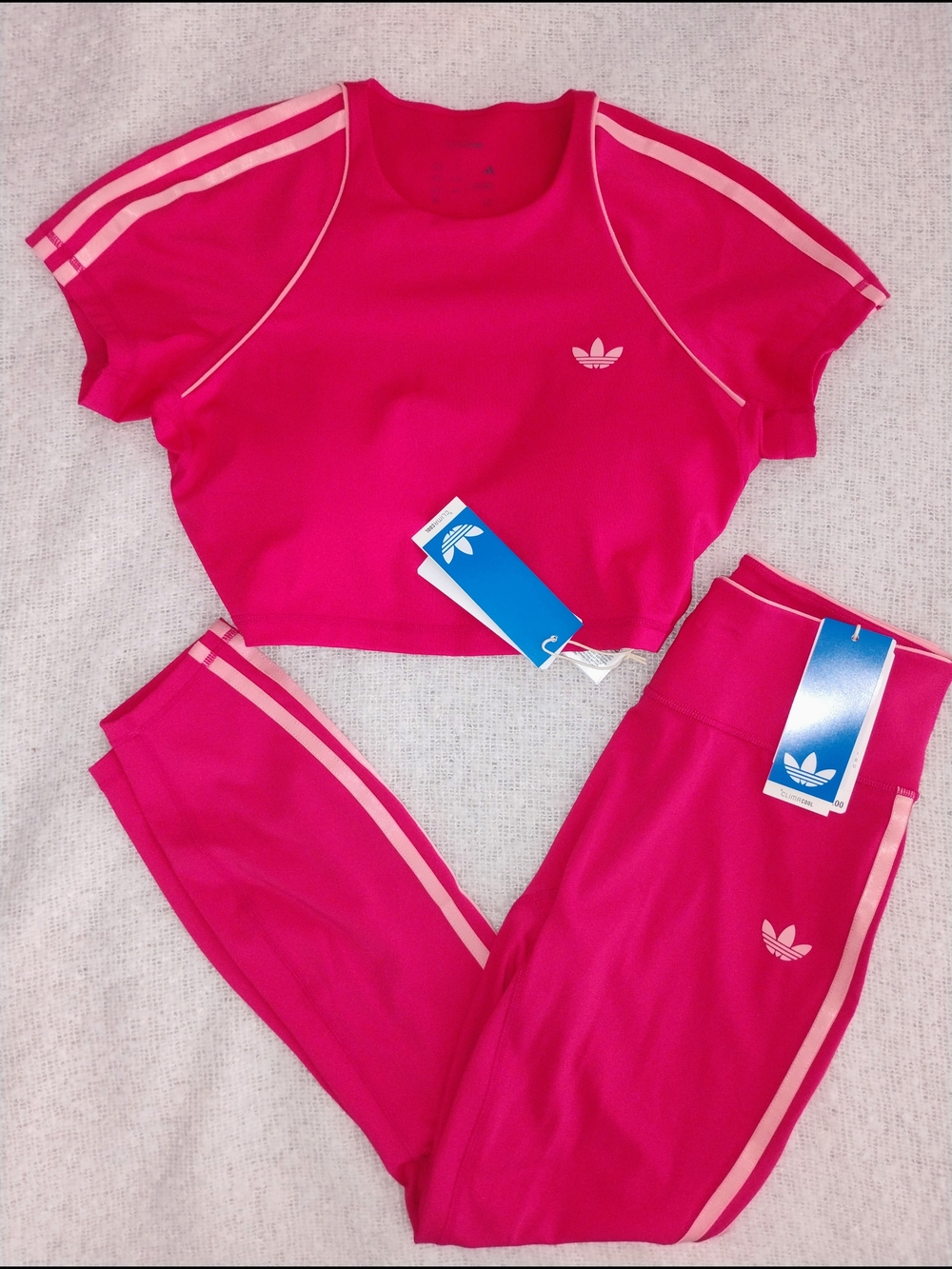 adidas Originals Pink 2-Piece Crop Top & Leggings Set